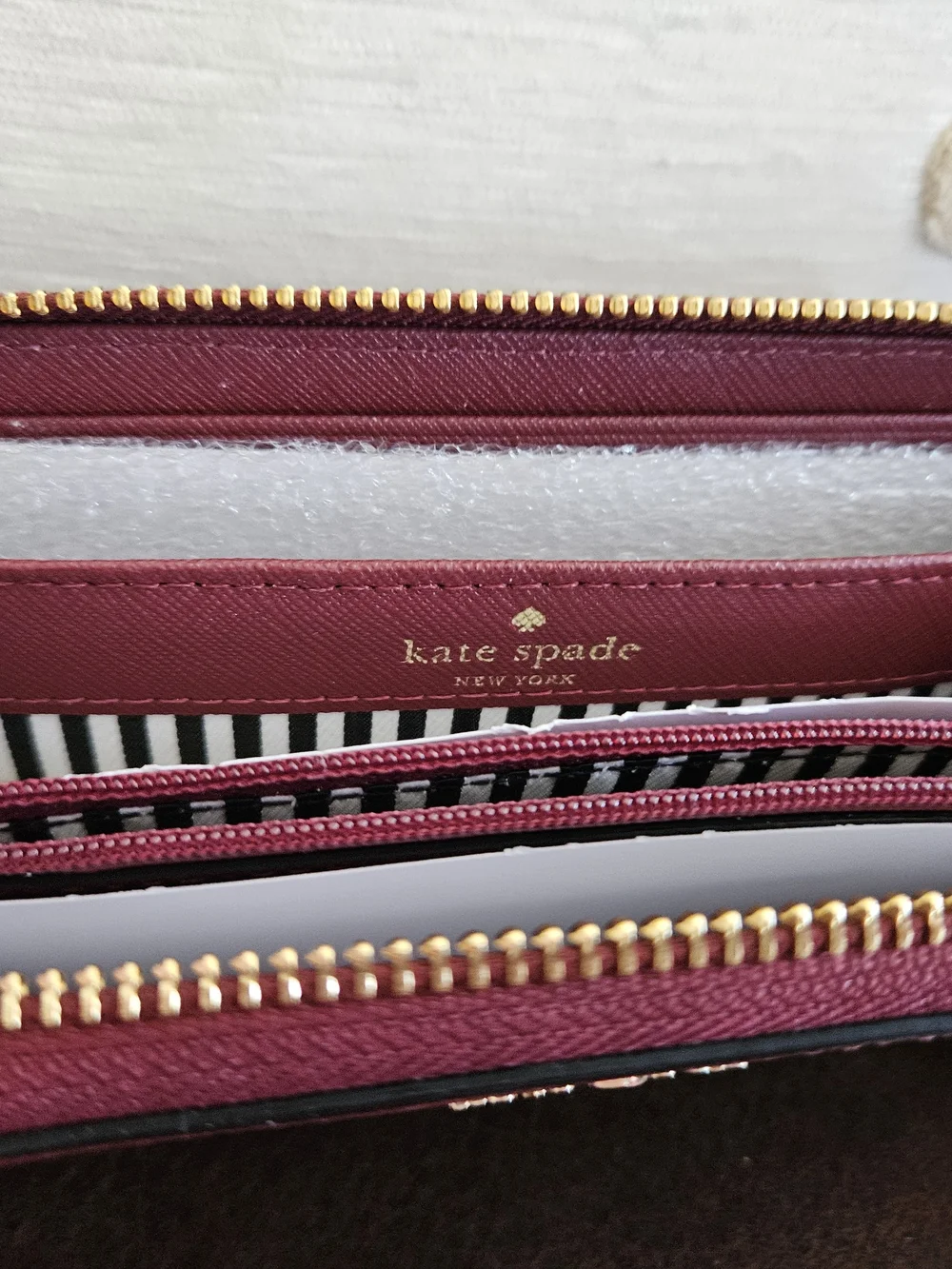 Kate Spade Burgundy Tote Bag with Matching Wallet